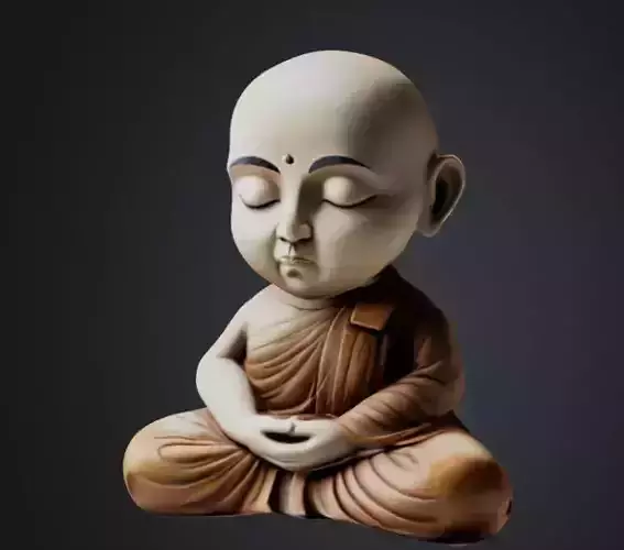 Serene meditation monk