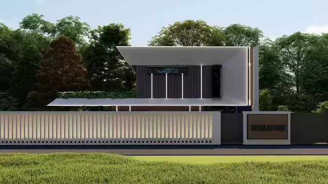 Modern Luxury Villa 3D Model with Pool and Elegant Interior