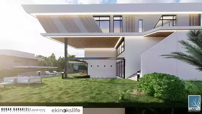 Modern Luxury Villa with Pool - 3D Model