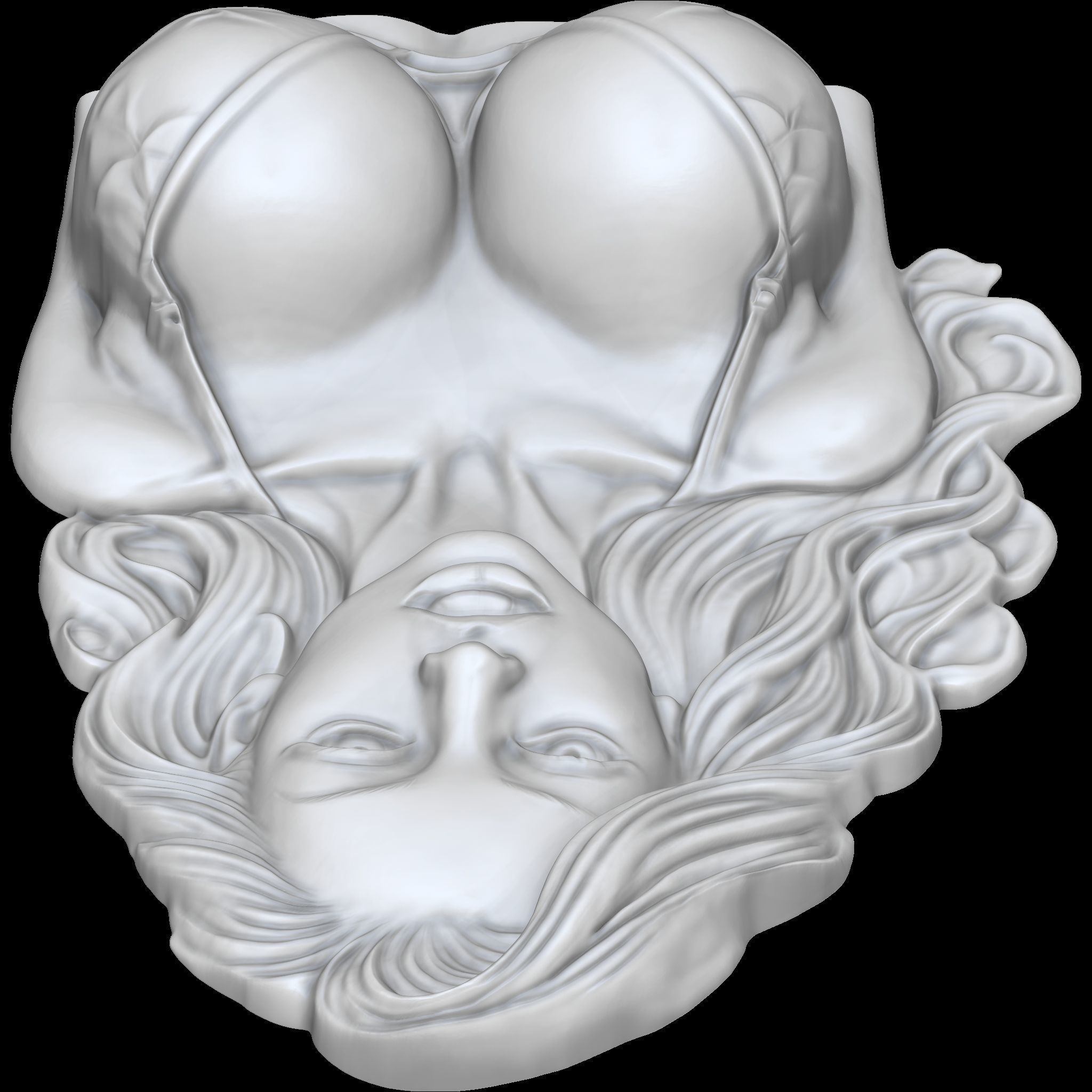 The Enchanted Woman STL file for 3d printing or CNC 3D print model_9