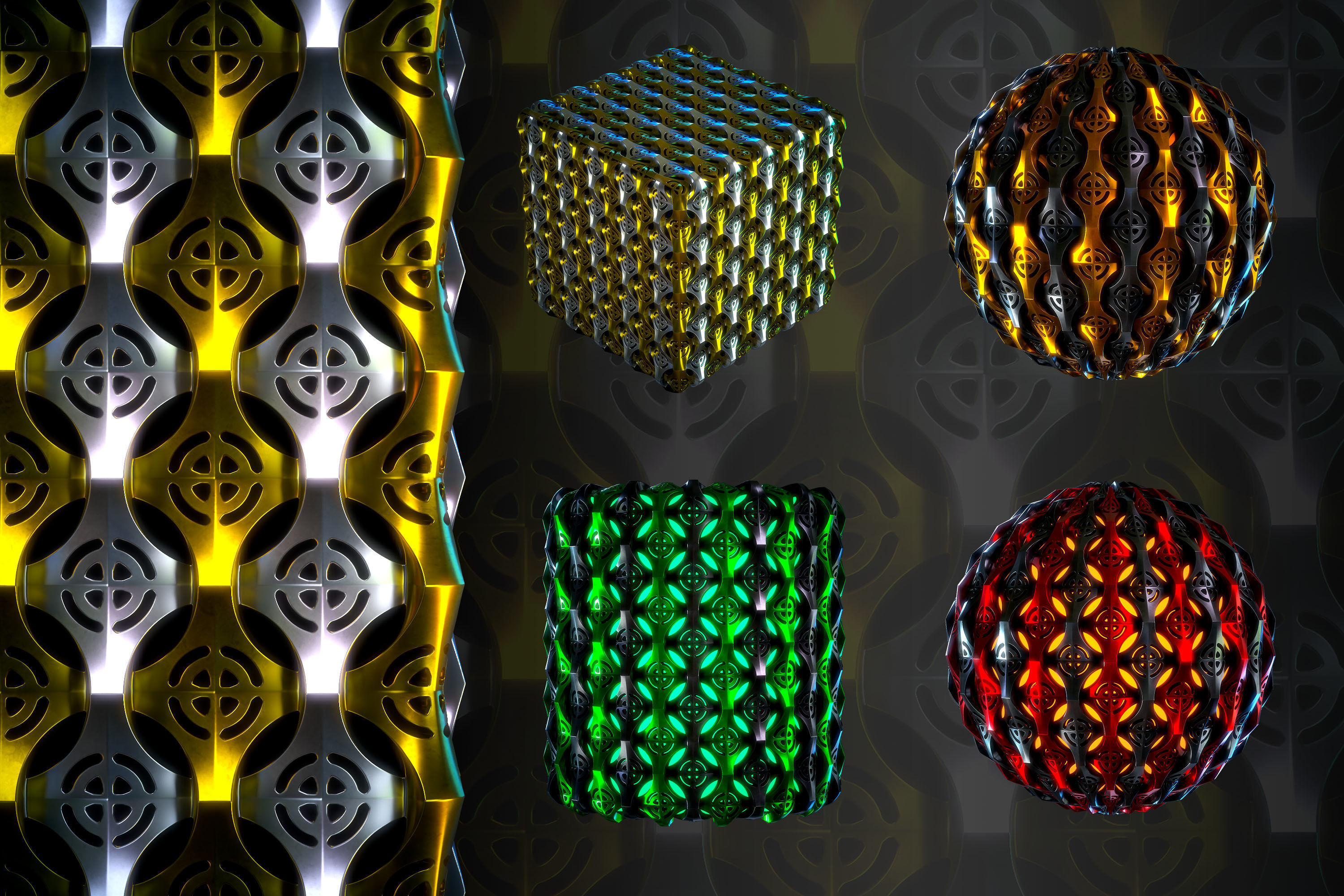 Hard Surface material - VOL 04 - Maps - SBsar sci-fi Pattern Texture_3