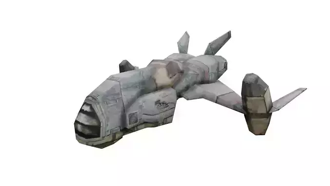 Low Poly Space Ship  Low-poly 3D model