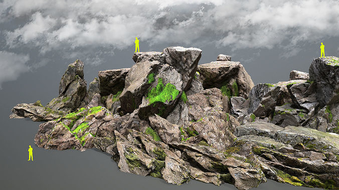 forest rocks Low-poly 3D model