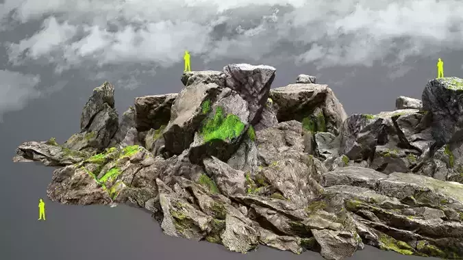 forest rocks Low-poly 3D model