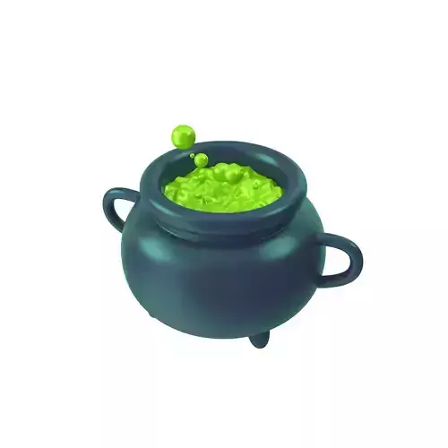 Pot of Potion Cartoon Low-poly 3D model