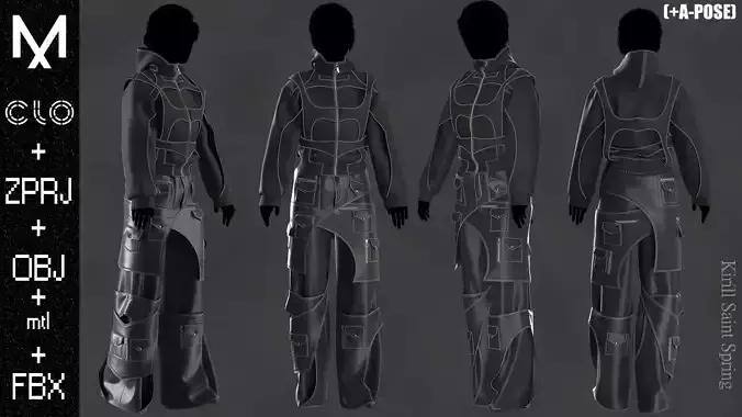 Nike Outfit  A pose Marvelous designerClo3d OBJ mtl FBX ZPRJ