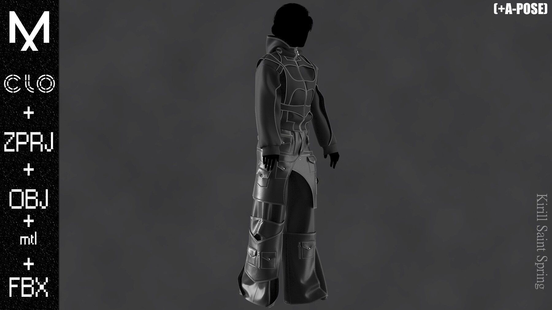 Nike Outfit A pose Marvelous designerClo3d OBJ mtl FBX ZPRJ 3D model_7