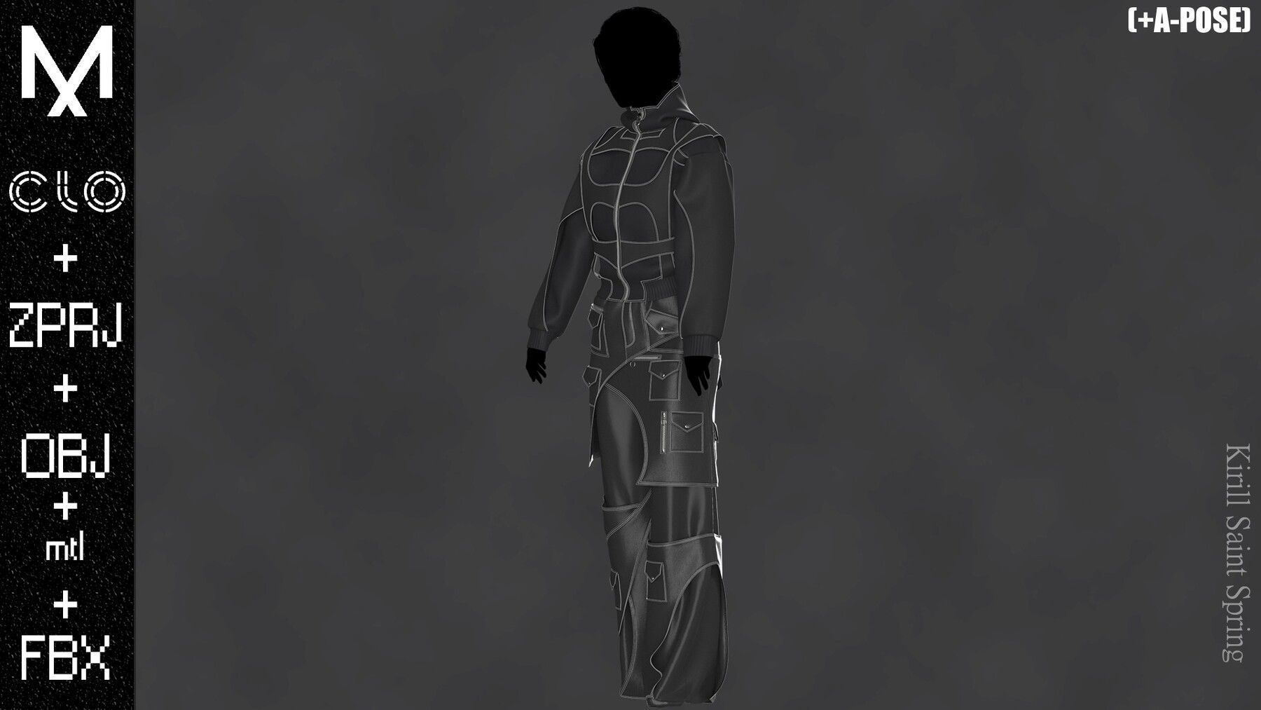 Nike Outfit A pose Marvelous designerClo3d OBJ mtl FBX ZPRJ 3D model_6