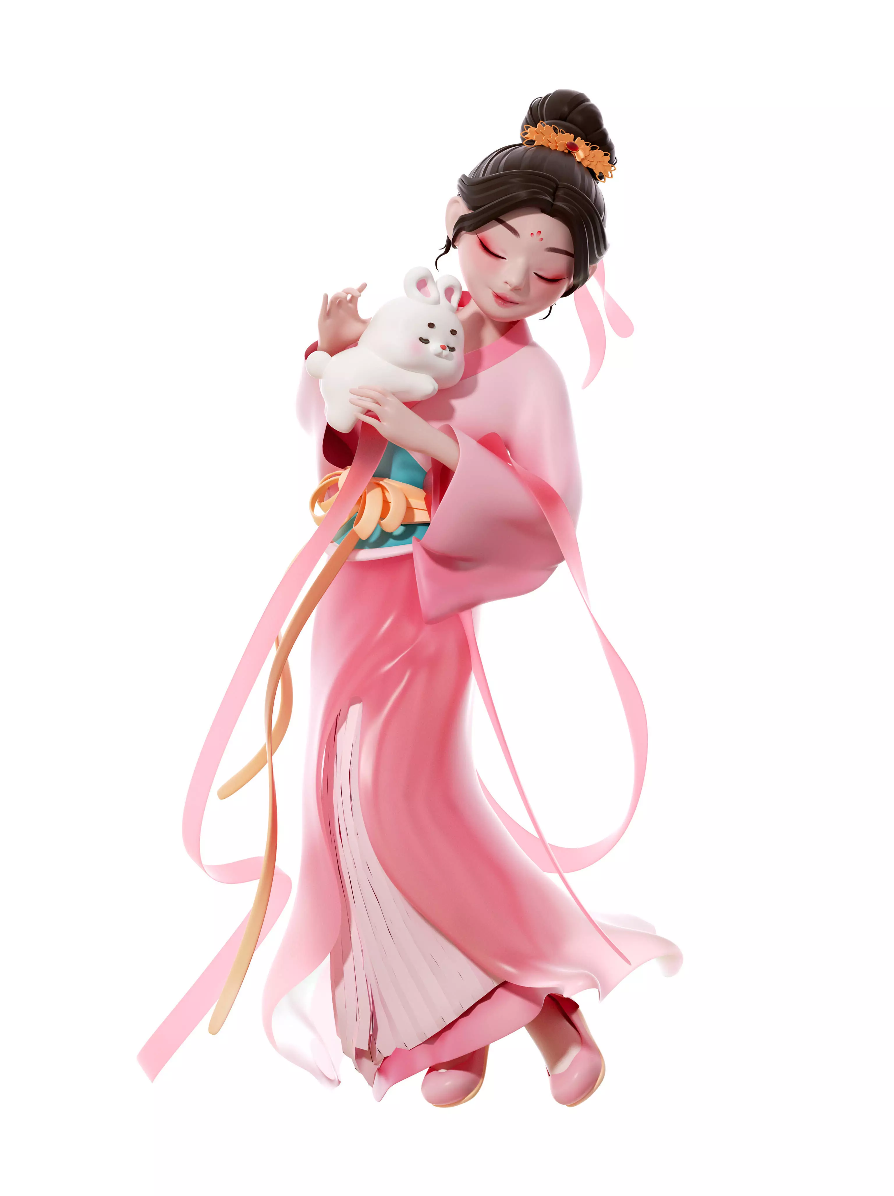 Chinese style Hanfu ancient costume beauty 3D model