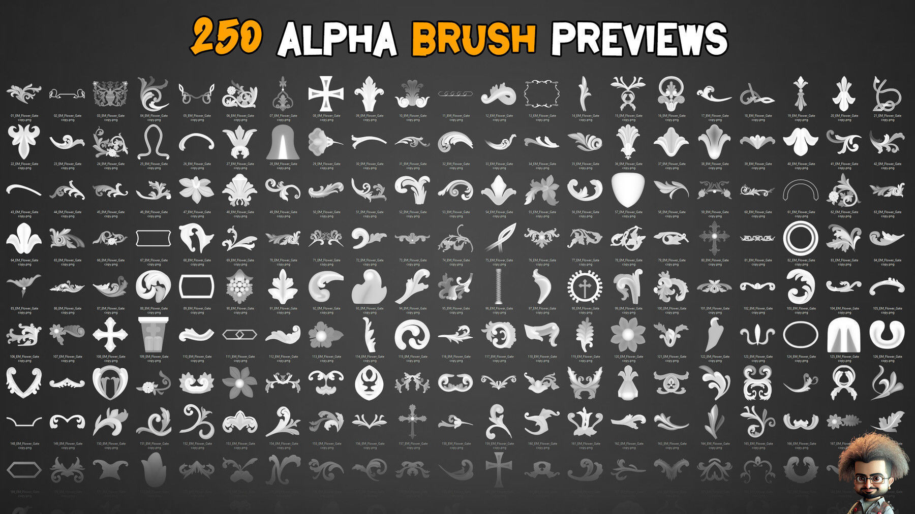 7 Professional Medieval Door and 250 Alpha Brushes Vol 19 Low-poly 3D model_11