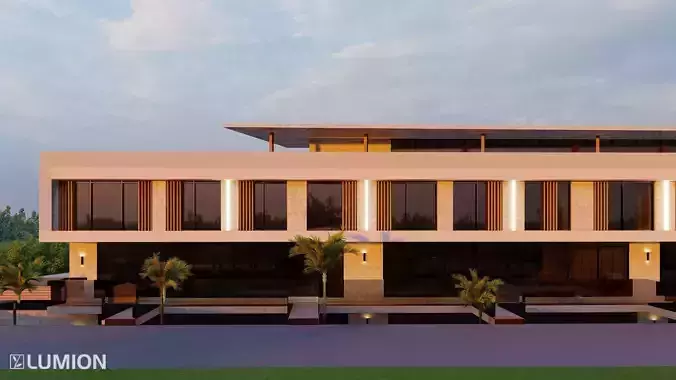 Modern Commercial Building 3D Model