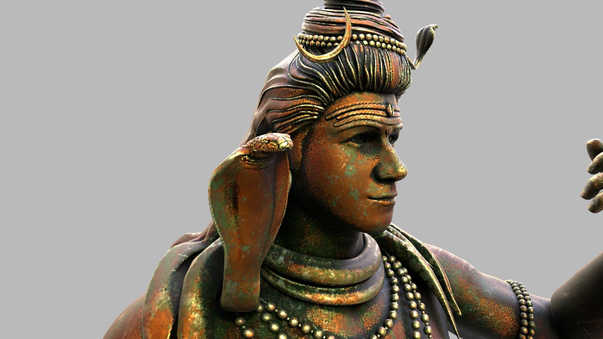 lord shiva statute 3d model 3D model_3