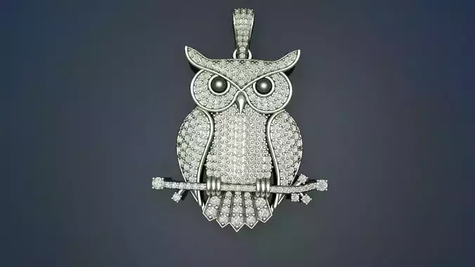 Owl Diamond Pendant 3D print model
