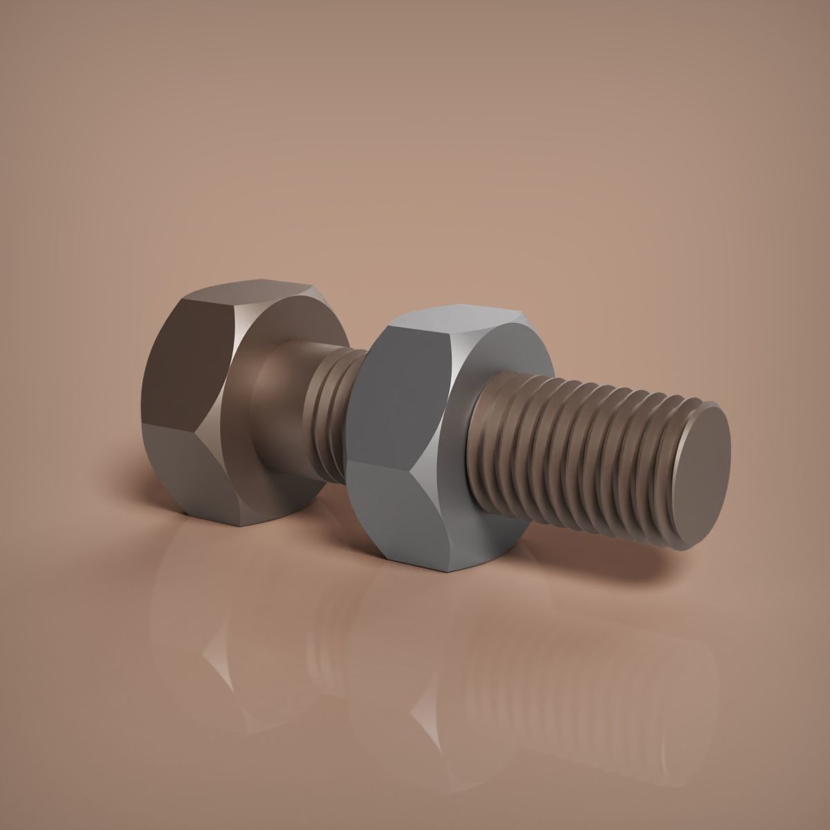M12 Bolt and Nut 3D print model_8