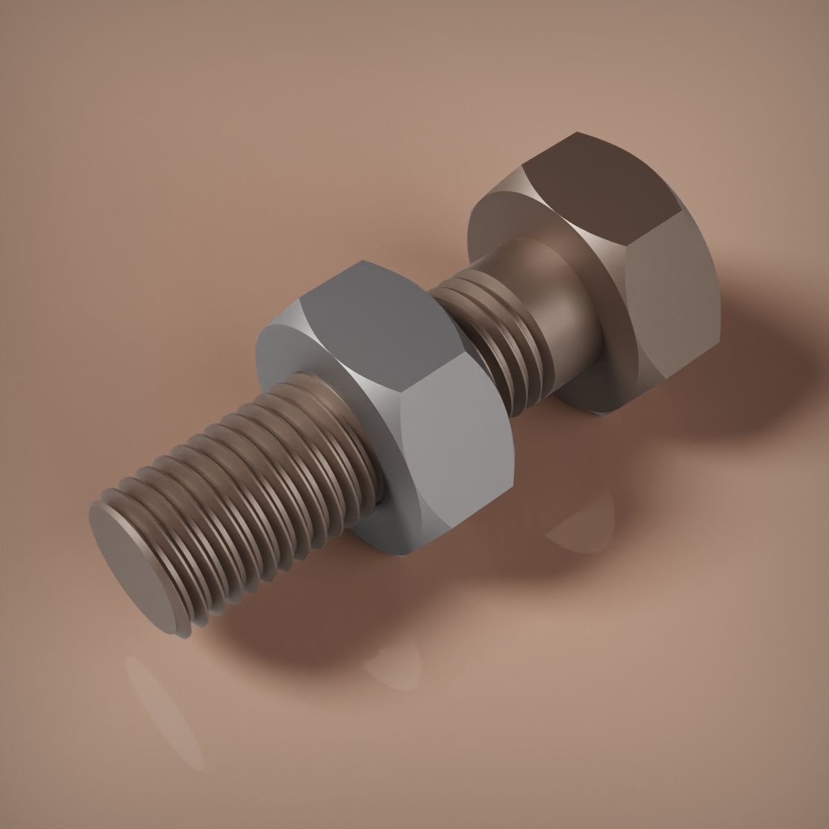 M12 Bolt and Nut 3D print model_9