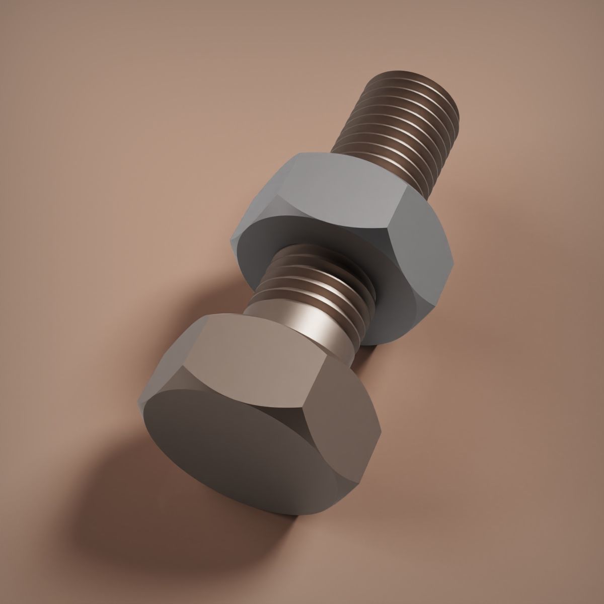 M12 Bolt and Nut 3D print model_10