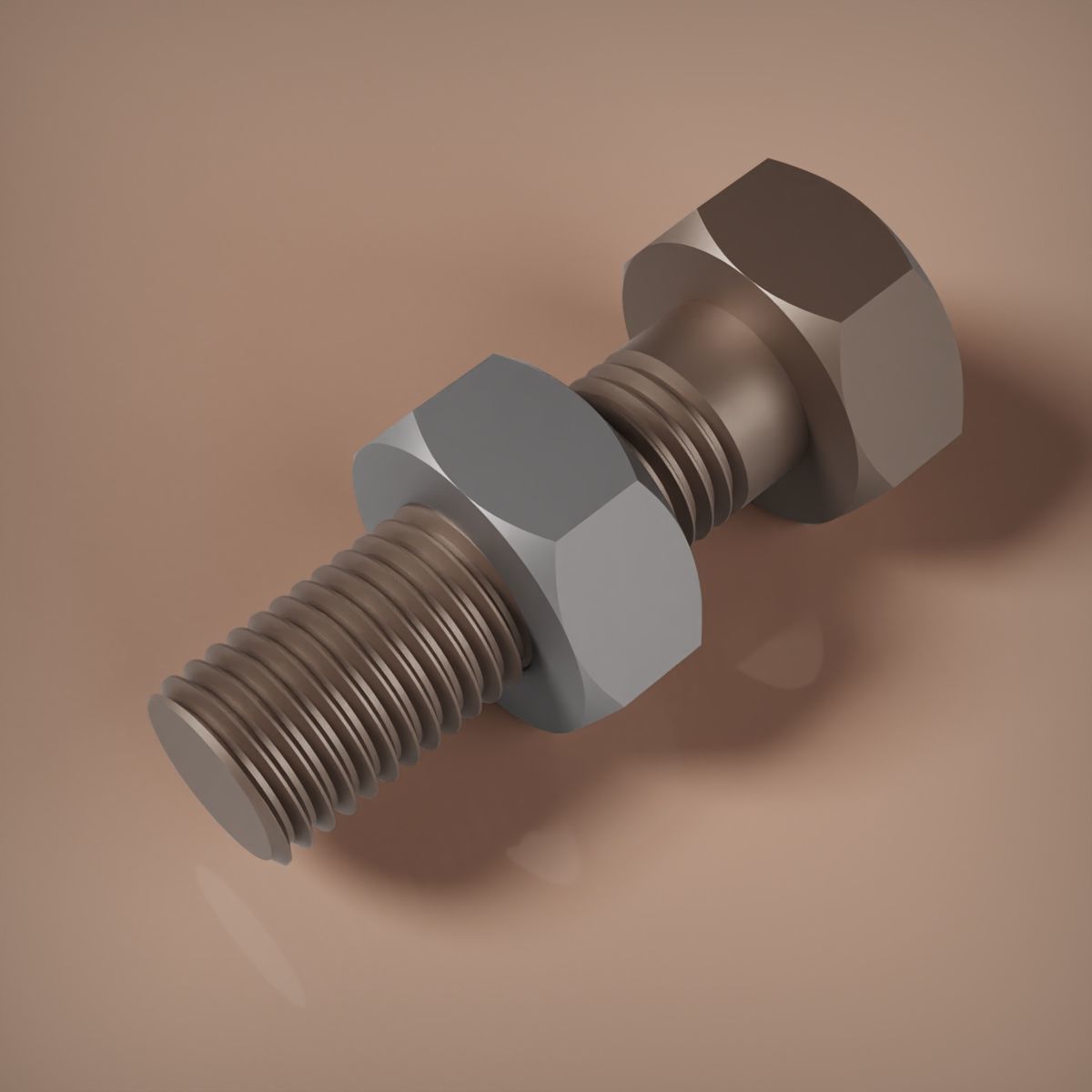 M12 Bolt and Nut 3D print model_1
