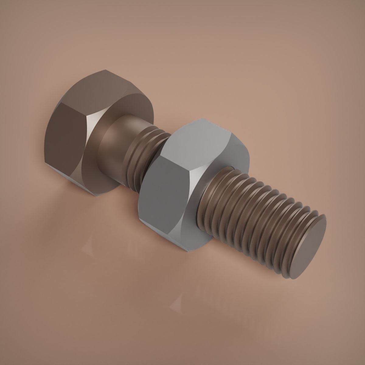 M12 Bolt and Nut 3D print model_6