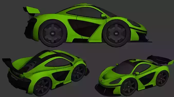 cartoon car vehicle 3d game ready model Low-poly 3D model-009