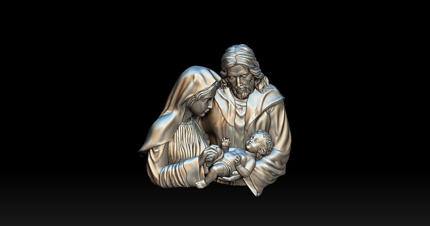 Holy Family Relief 3D  3D print model_8