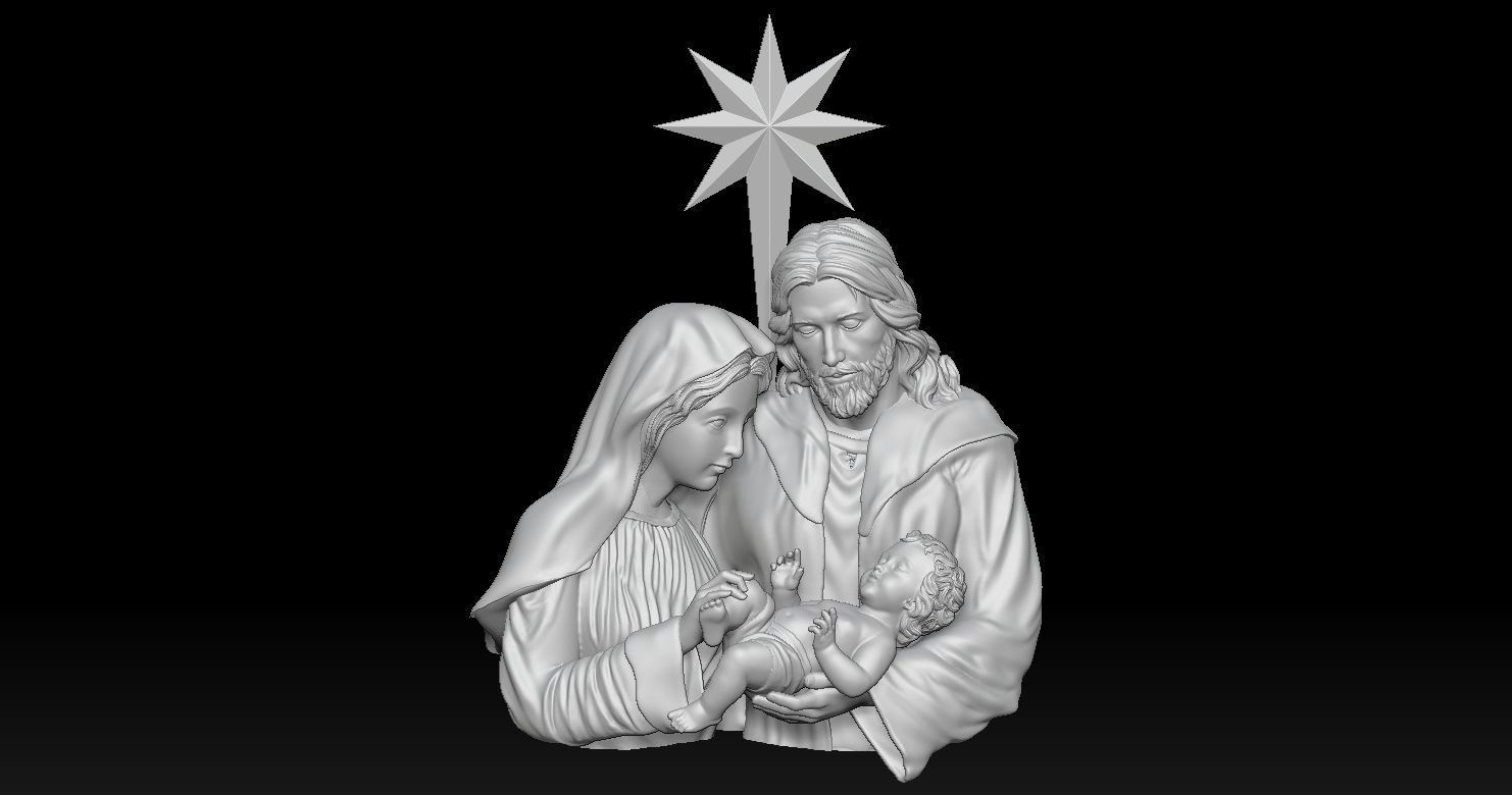 Holy Family Relief 3D  3D print model_11