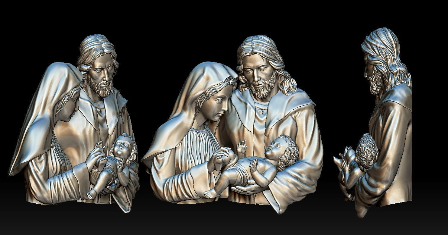 Holy Family Relief 3D  3D print model_17