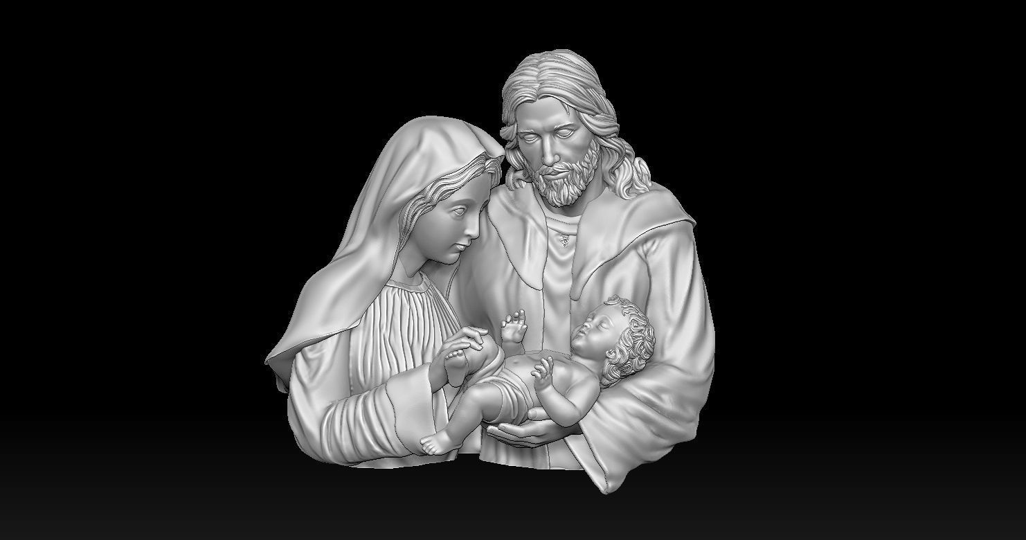 Holy Family Relief 3D  3D print model_7
