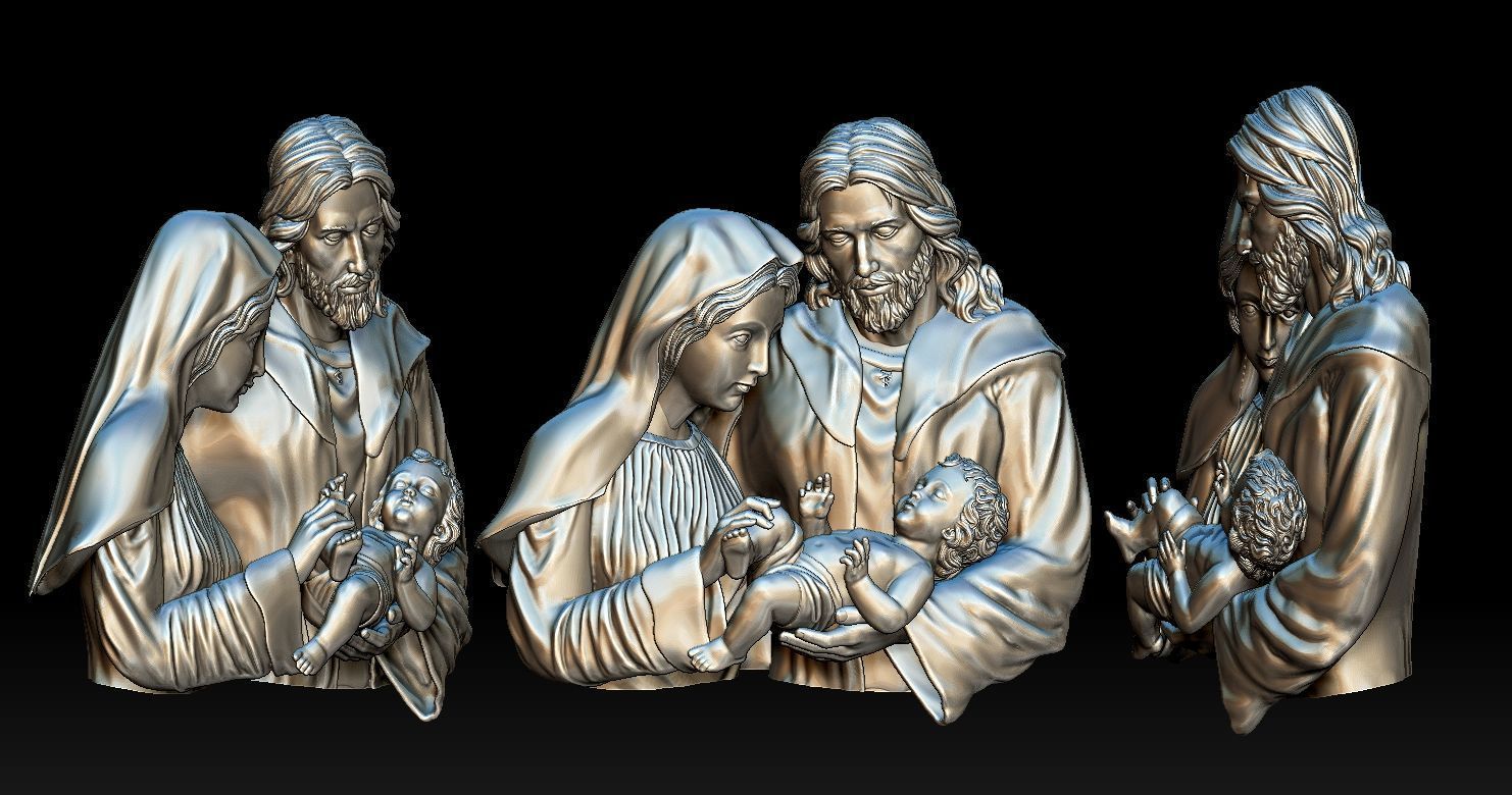Holy Family Relief 3D  3D print model_18