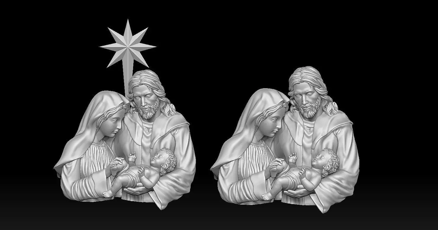 Holy Family Relief 3D  3D print model_0