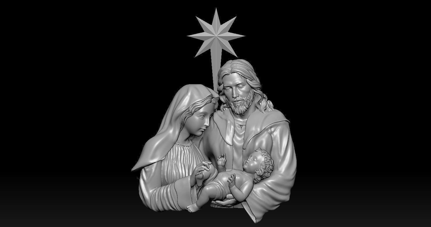 Holy Family Relief 3D  3D print model_10