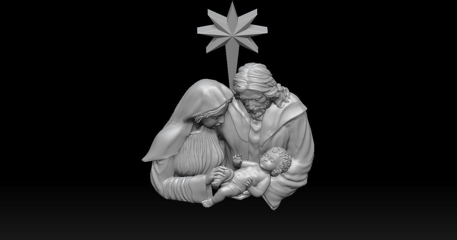 Holy Family Relief 3D  3D print model_13