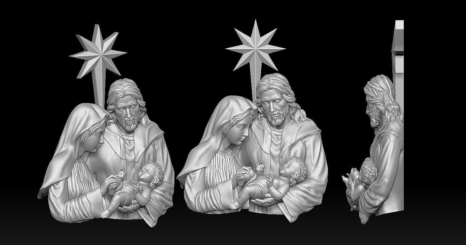 Holy Family Relief 3D  3D print model_16
