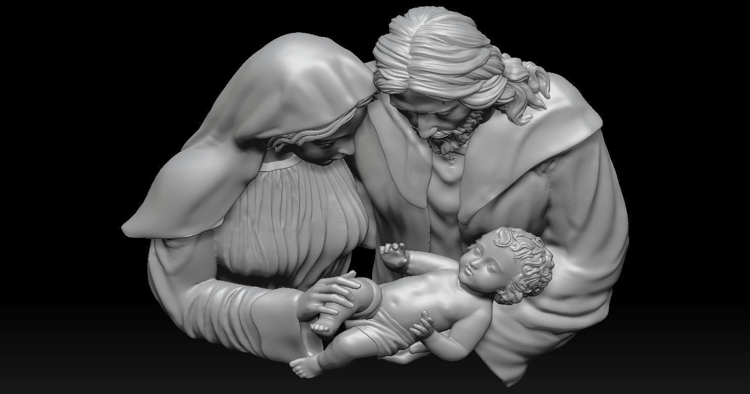 Holy Family Relief 3D  3D print model_6