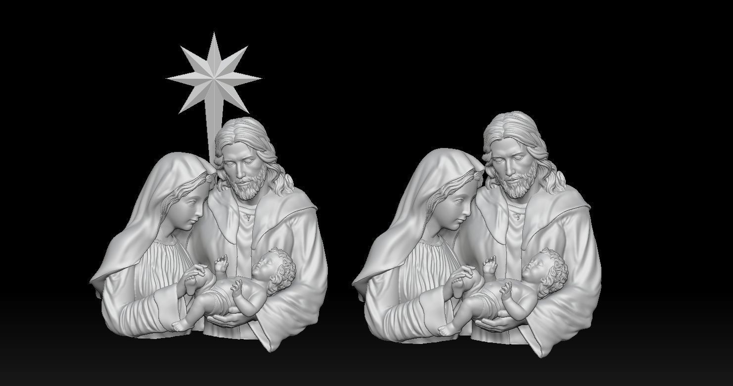 Holy Family Relief 3D  3D print model_2