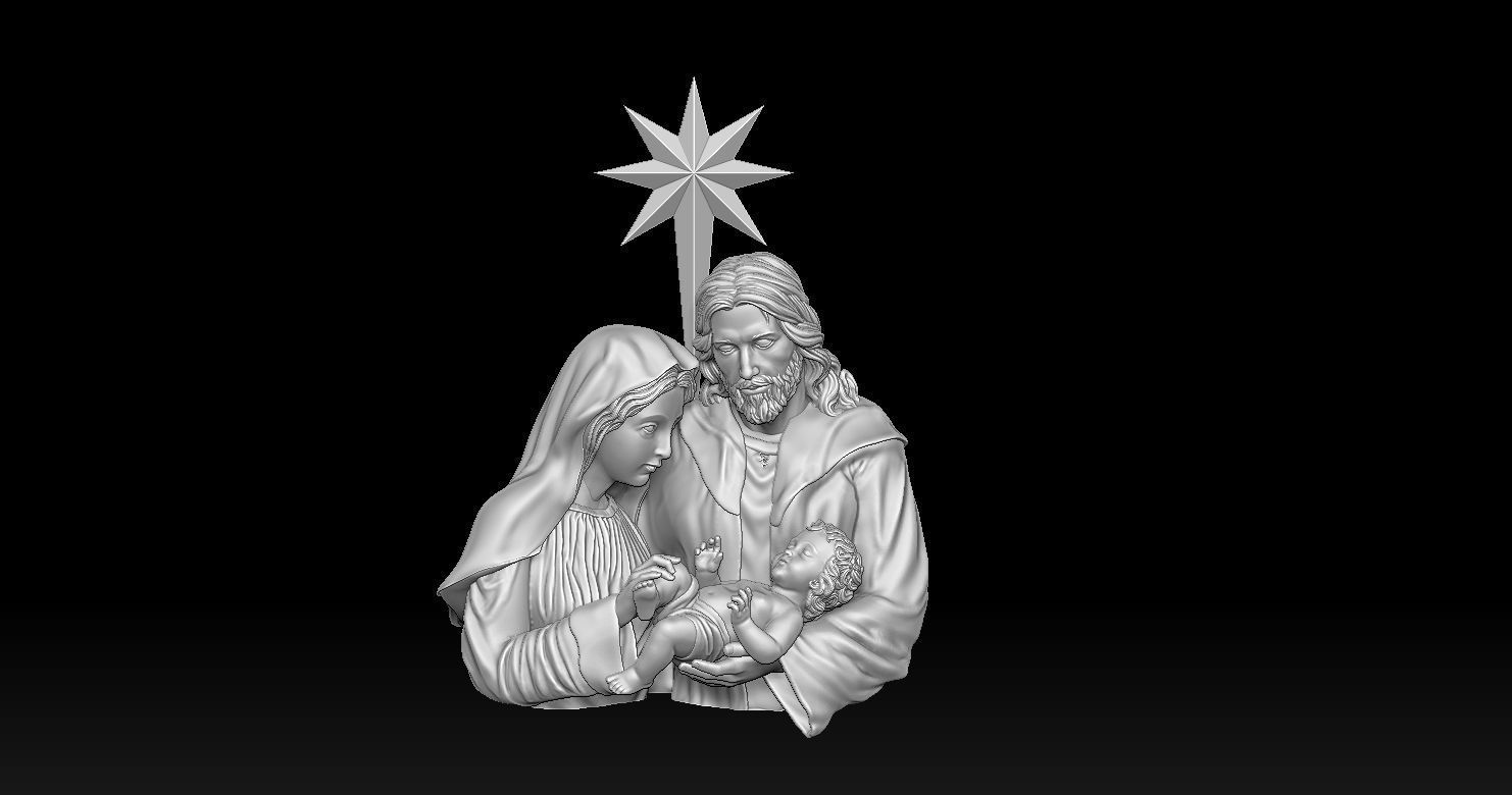 Holy Family Relief 3D  3D print model_9