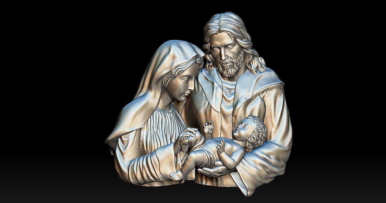 Holy Family Relief 3D  3D print model_12