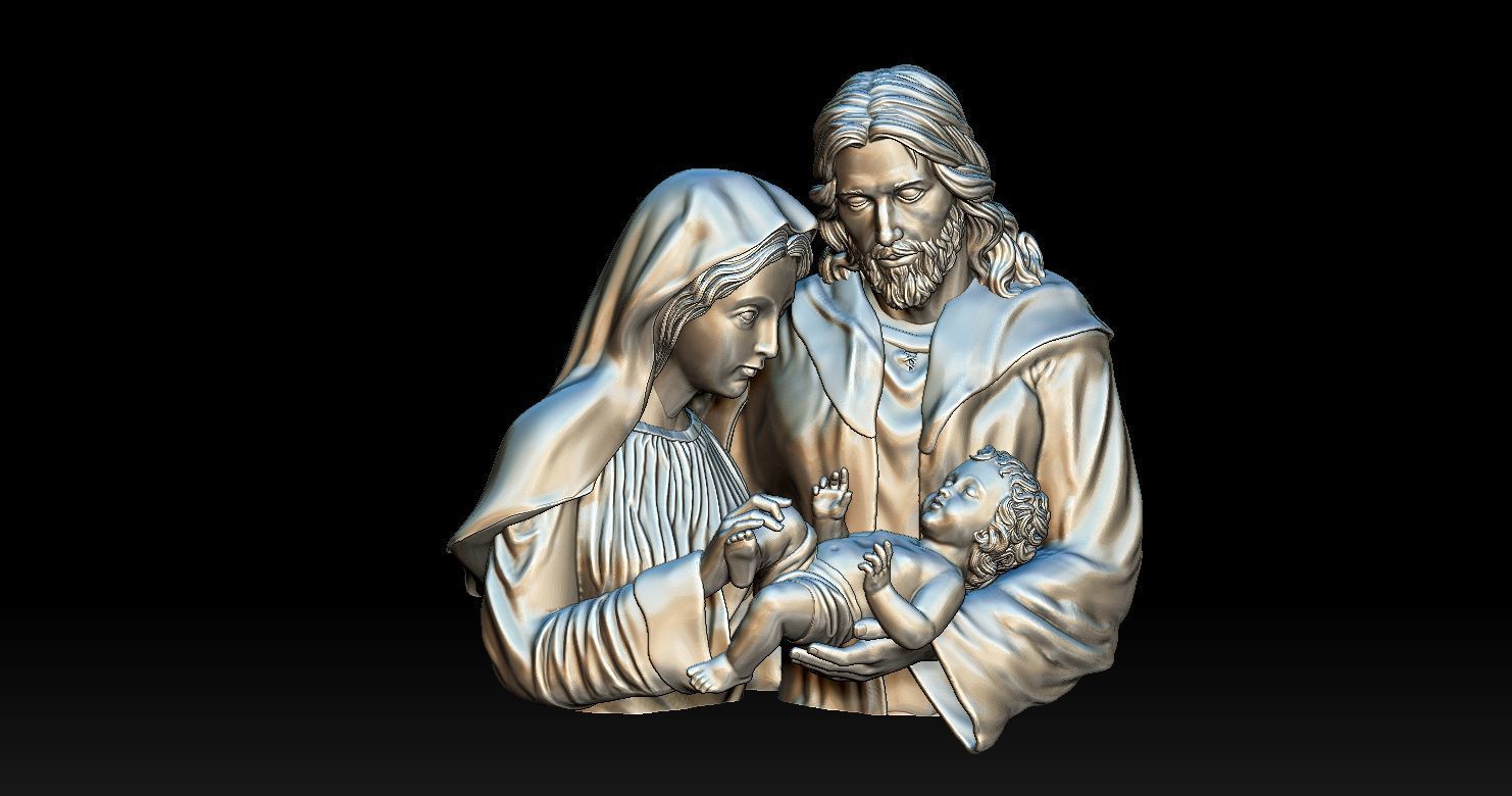 Holy Family Relief 3D  3D print model_15