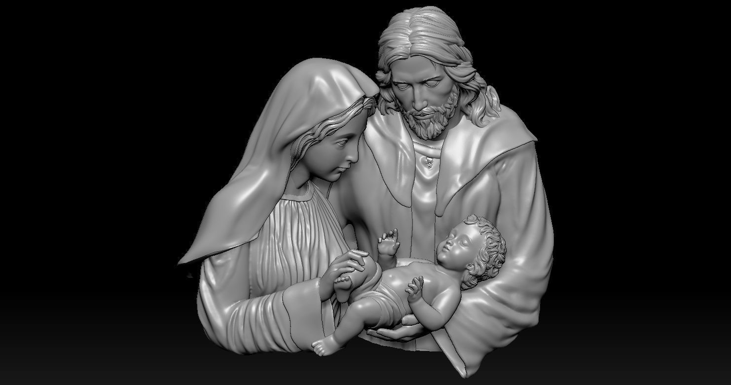 Holy Family Relief 3D  3D print model_19