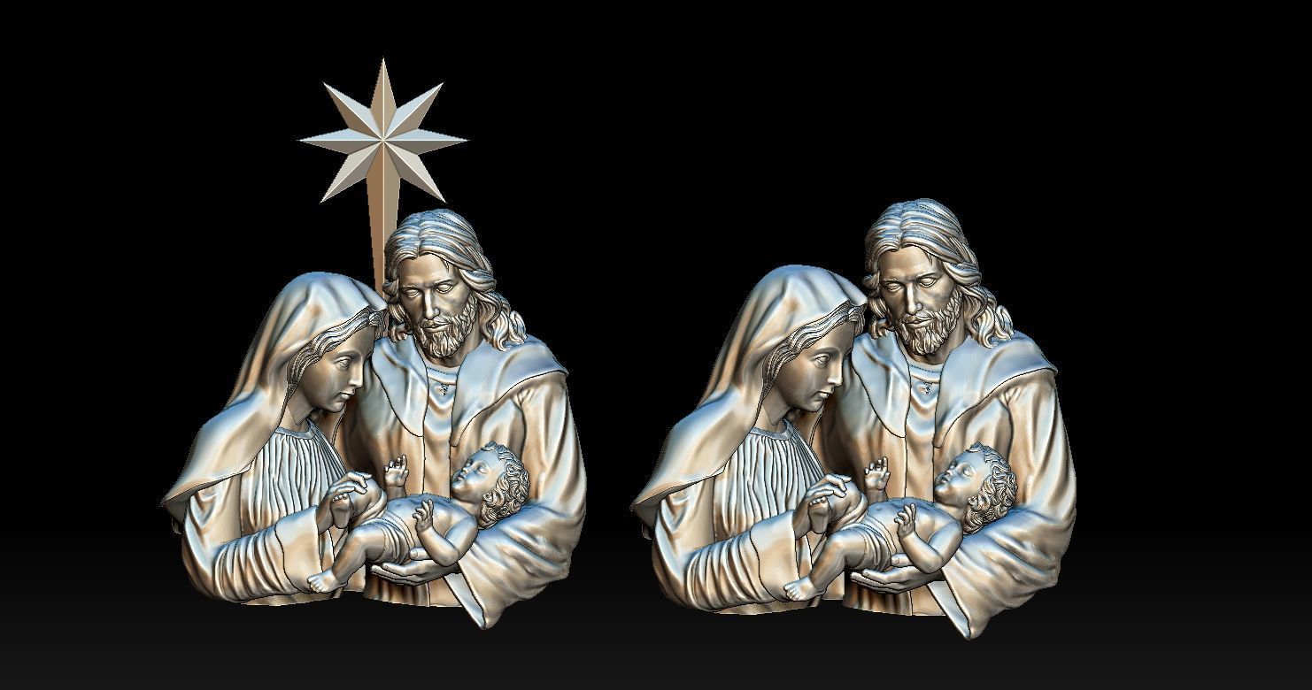 Holy Family Relief 3D  3D print model_1