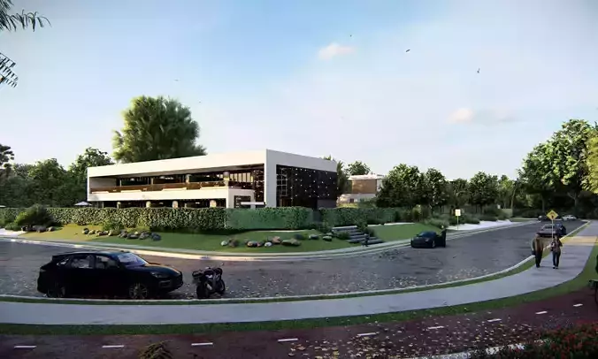 Contemporary Architectural 3D Model with Integrated Pool Design 3D model
