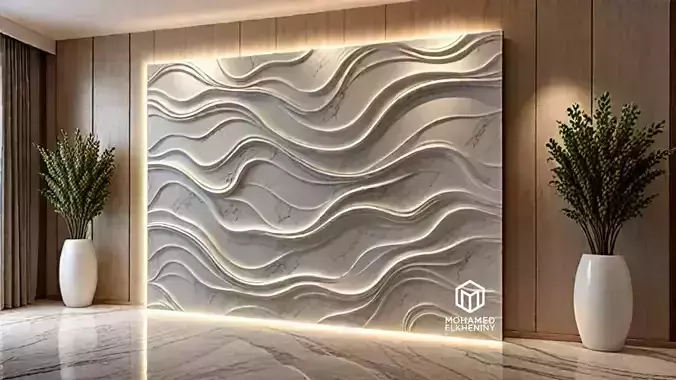 Modern 3D CNC Wall Panel Decorative Wall Art 01