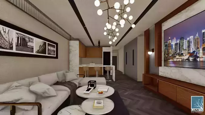 Modern Luxury Apartment Interior 3D Model for Sale