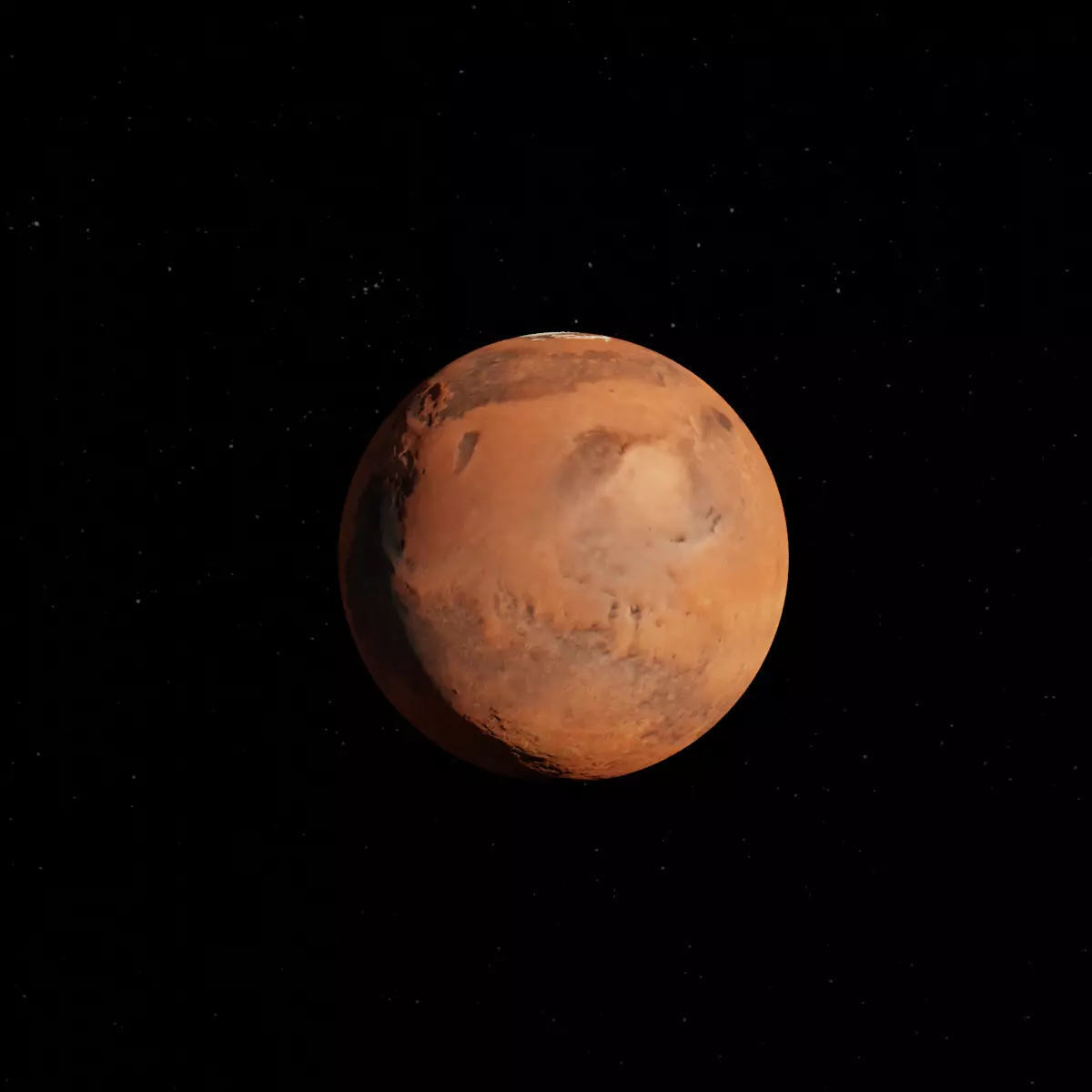 Mars planet Low-poly 3D model_0