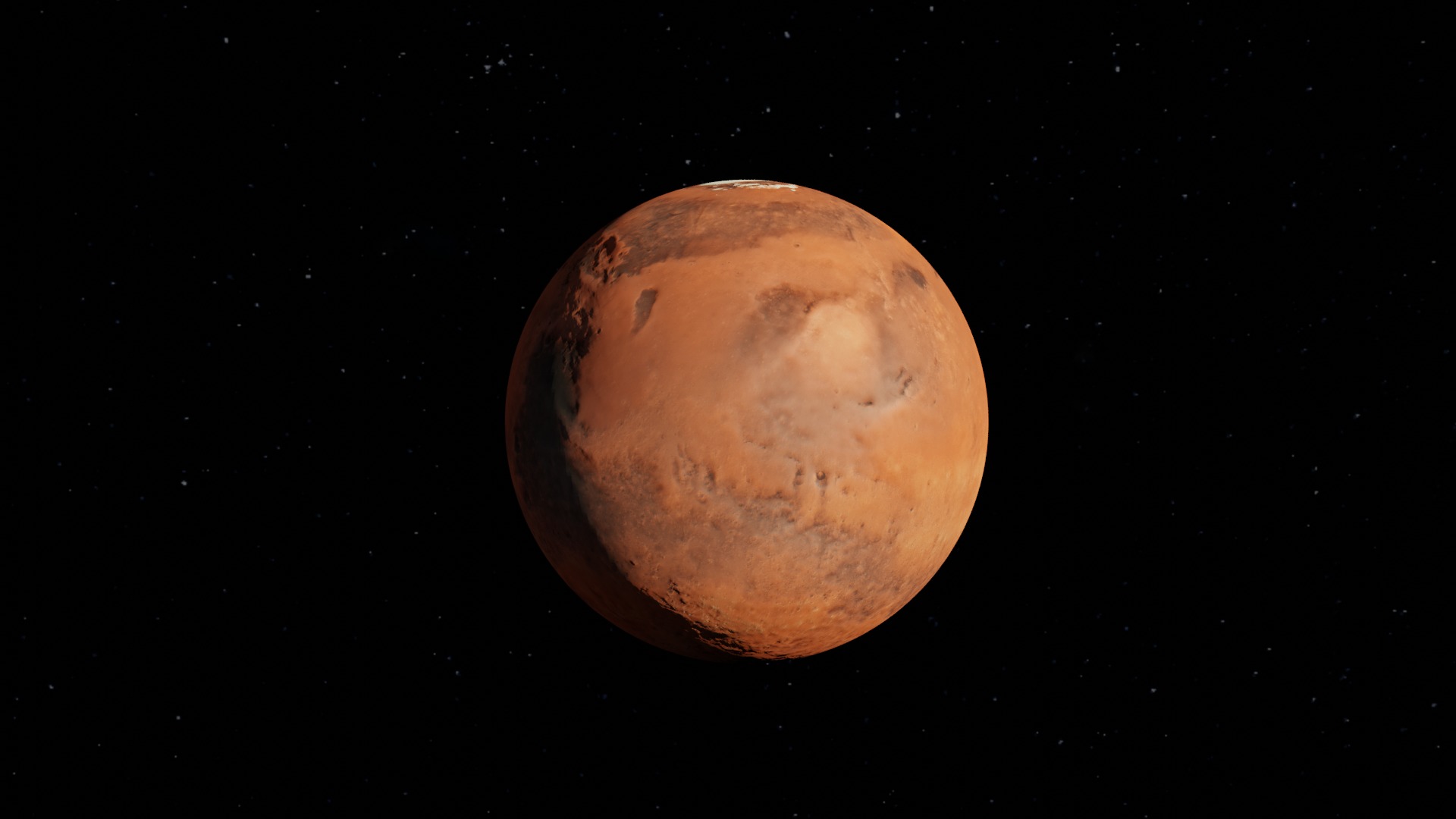 Mars planet Low-poly 3D model_1