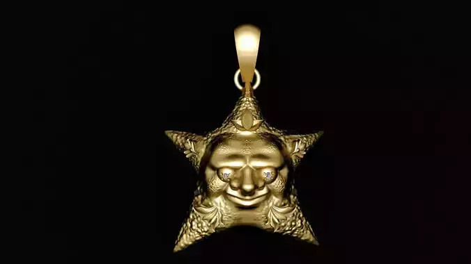 star face pendant 3d peintable model 3D print model