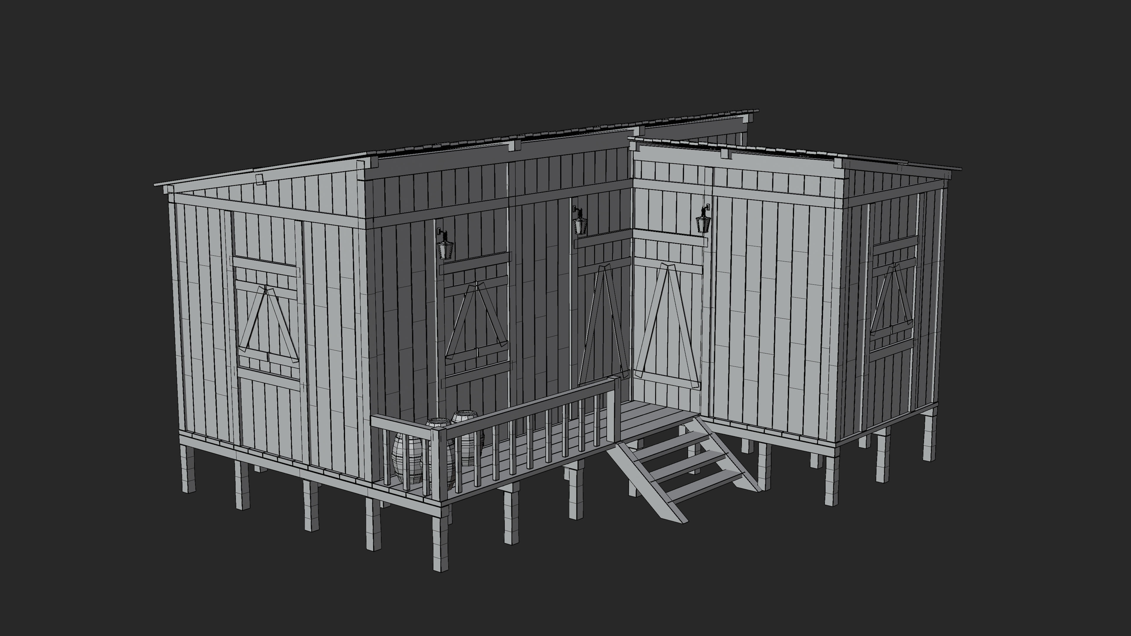 Medieval Fantasy House 05 3D model_11