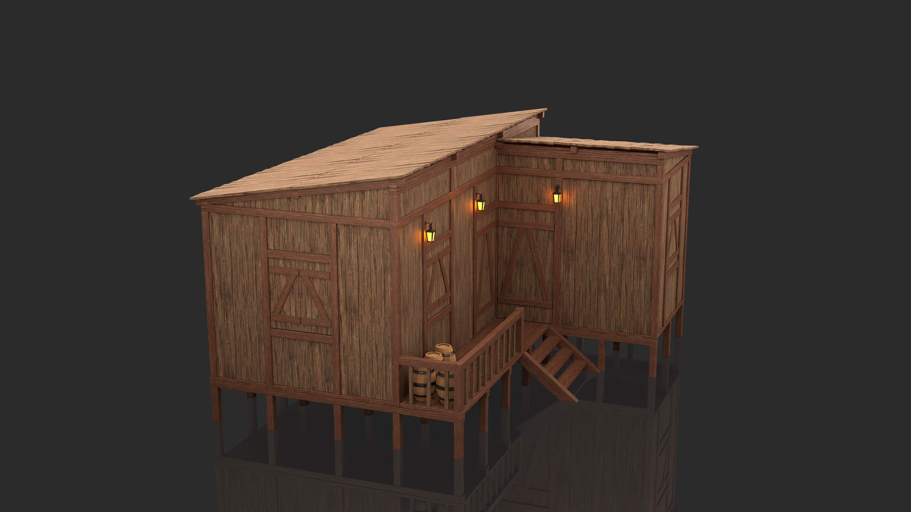 Medieval Fantasy House 05 3D model_3