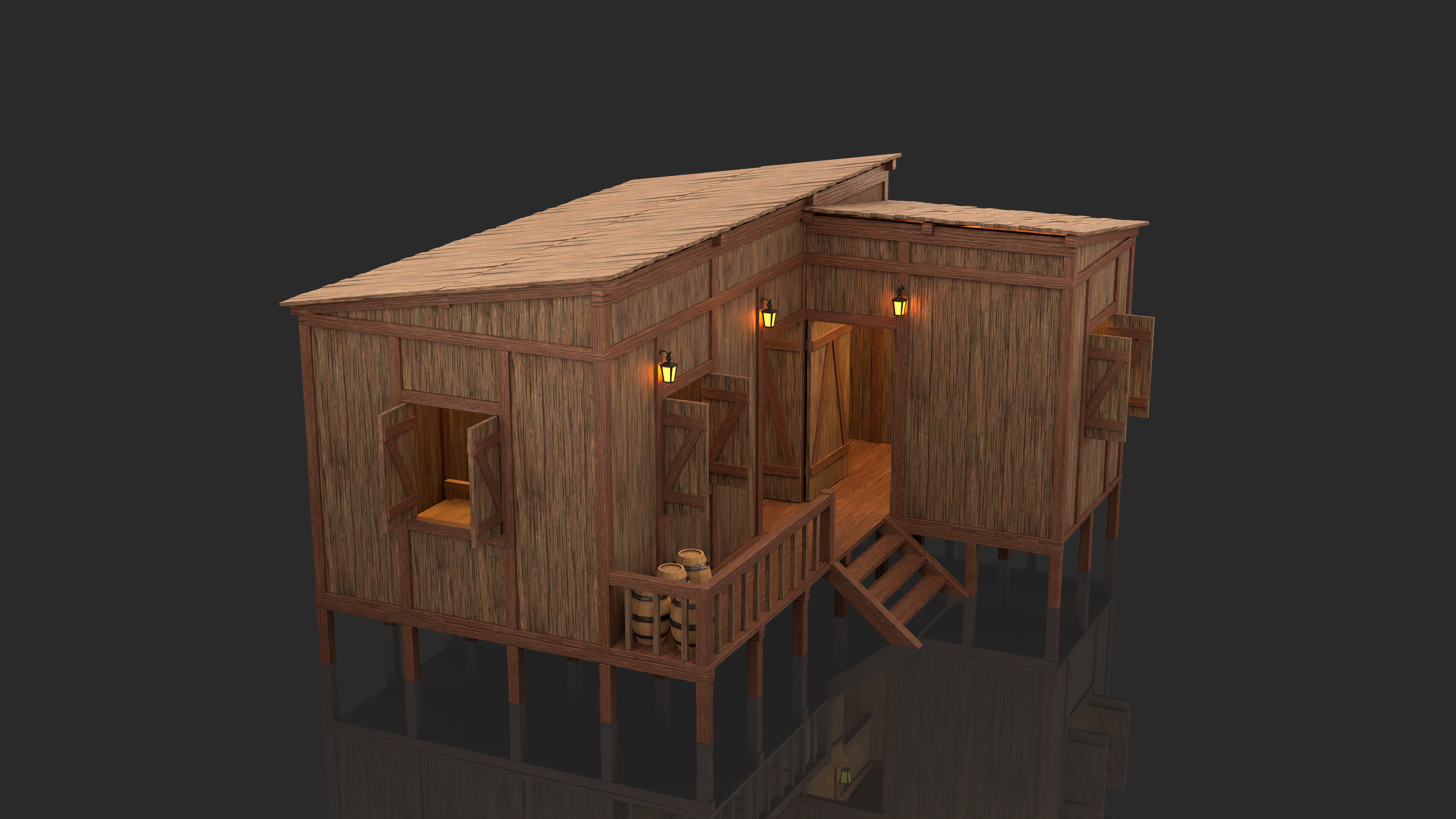 Medieval Fantasy House 05 3D model_6