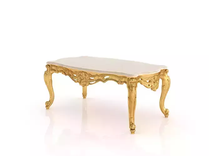 Gilded rectangular coffee table by Modenese