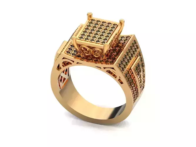 Men Ring Wide Square 1416